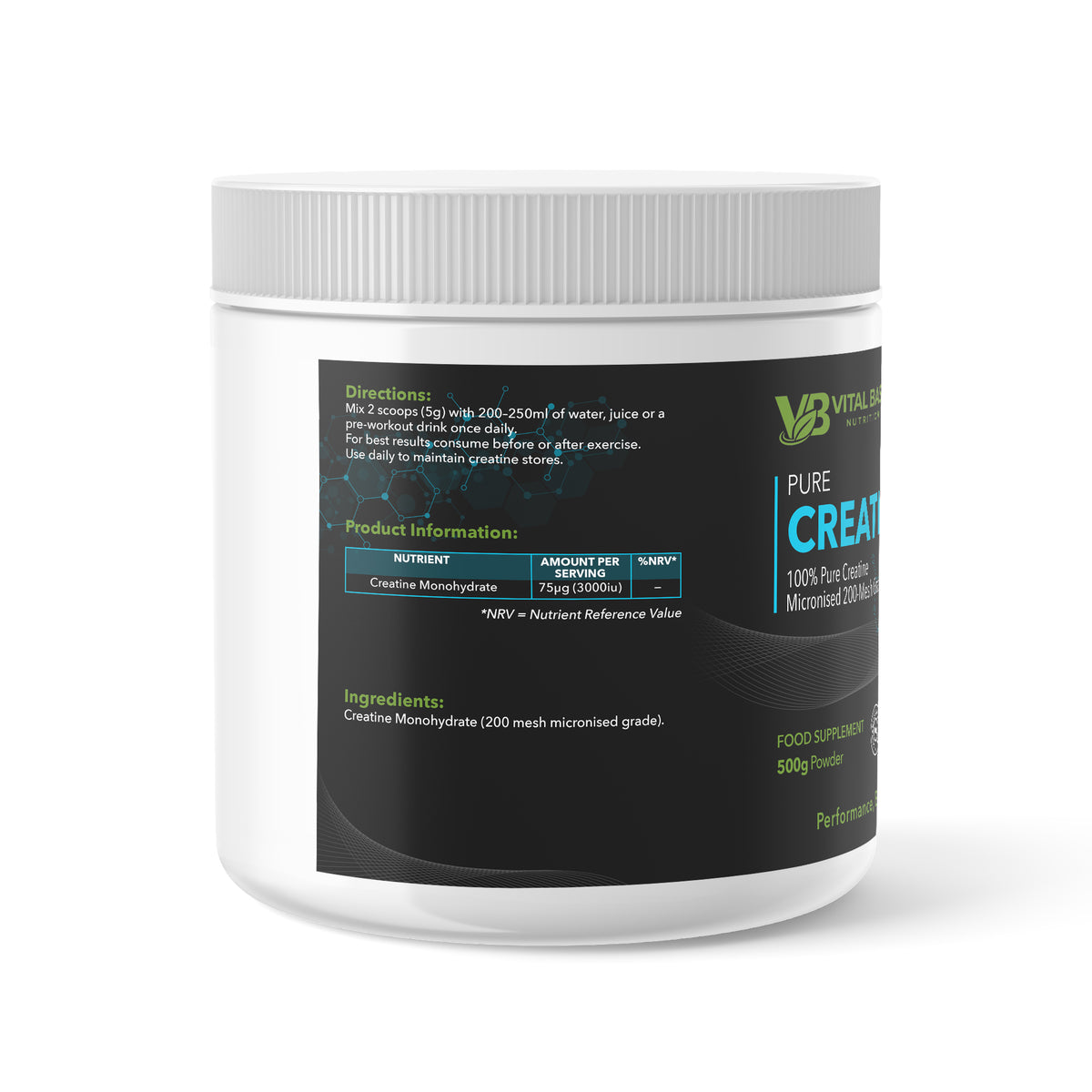 Base Line Powder Pure Creatine Monohydrate Powder 500g – Baseline Nutrition