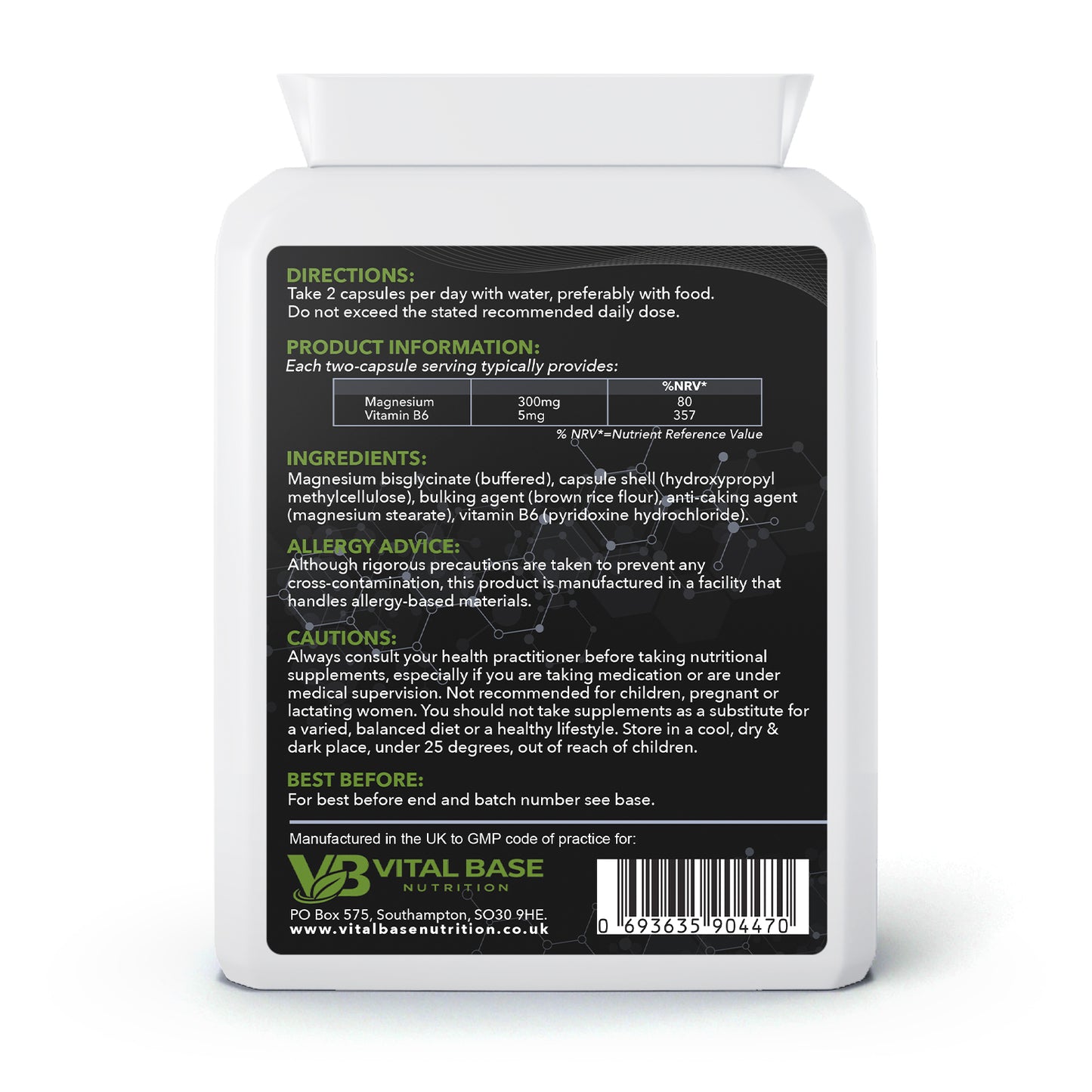 Magnesium Bisglycinate + Vitamin B6
